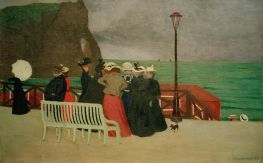 Die Promenade in Etretat, 1899 von Félix Vallotton | Gemälde-Reproduktion
