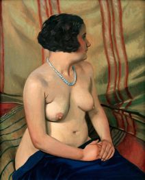 Frau mit blauer Halskette, 1925 von Félix Vallotton | Gemälde-Reproduktion