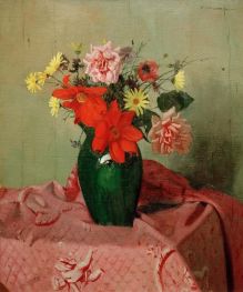 Rosen und Dahlien, 1912 von Félix Vallotton | Gemälde-Reproduktion