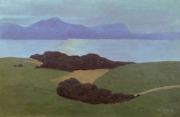 Blick aus der Gegend von Cheseaux-Romanel auf den ..., 1900 von Félix Vallotton | Gemälde-Reproduktion