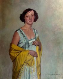 Damenbildnis mit gelbem Schal | Félix Vallotton | Gemälde Reproduktion