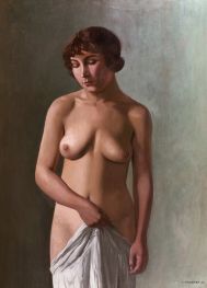 Stehendes junges Mädchen, 1922 von Félix Vallotton | Gemälde-Reproduktion