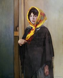 Junge Frau mit gelbem Tuch | Félix Vallotton | Gemälde Reproduktion