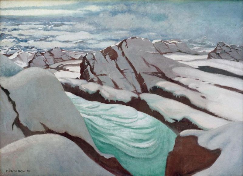 Hochalpenlandschaft, Gletscher und schneebedeckte Gipfel, 1919 | Félix Vallotton
