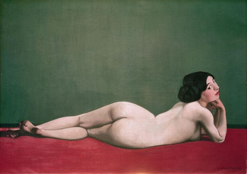 Liegender Akt auf rotem Teppich, 1909 | Félix Vallotton