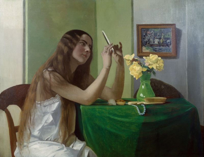 Junges Mädchen mit Spiegel, 1911 | Félix Vallotton