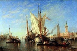 Venice: the Bacino di S.Marco with Fishing Boats, c.1865 by Felix Ziem | Painting Reproduction