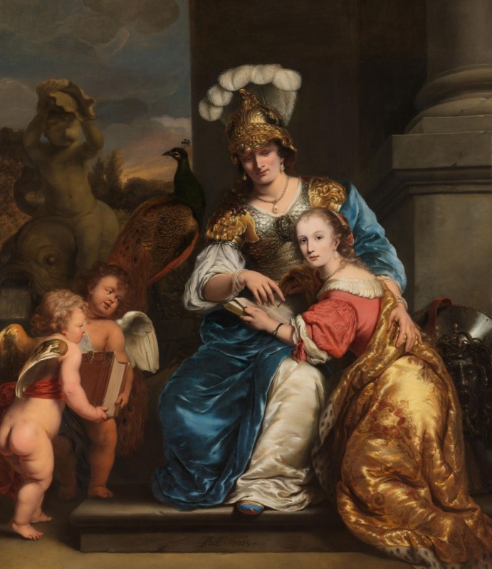 Margarita Trip as Minerva, Instructing her Sister Anna Maria Trip, 1663 | Ferdinand Bol