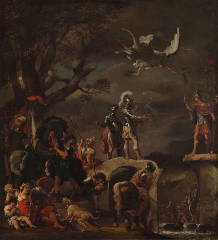 The Peace Negotiations between Claudius Civilis and Quintus Petillius Cerealis on the Demolished Bridge, c.1658/62 | Ferdinand Bol