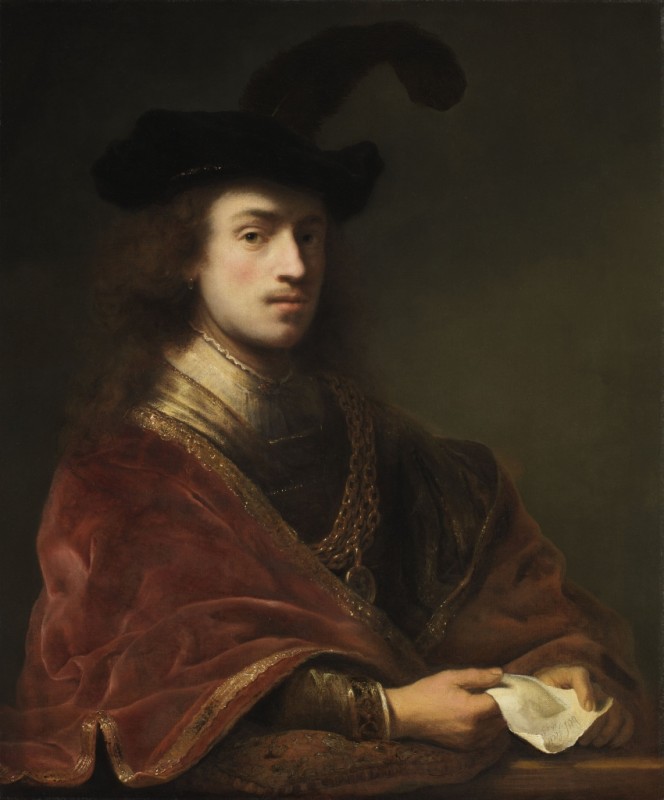Selbstporträt hinter einer Brüstung, 1648 | Ferdinand Bol