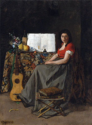 The Guitar Player, 1865 | Ferdinand Victor Leon Roybet | Painting Reproduction