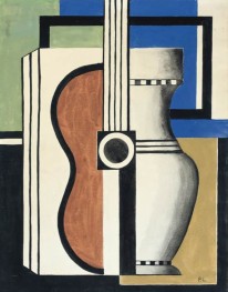 Composition with a Guitar, c.1900s by Fernand Leger | Painting Reproduction