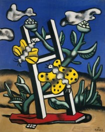 Two Yellow Butterflies on a Ladder, 1951 by Fernand Leger | Painting Reproduction
