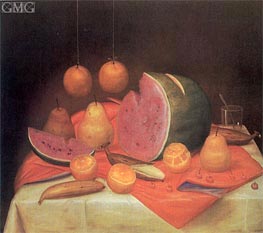 Still-Life with Watermelon, 1974 von Fernando Botero | Gemälde-Reproduktion