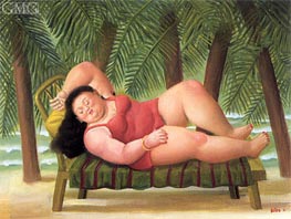 Bather on the Beach, 2001 von Fernando Botero | Gemälde-Reproduktion