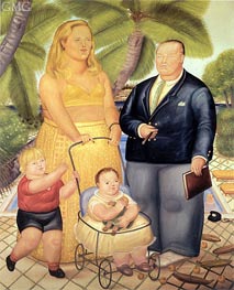 Frank Lloyd and his Family on Paradise Island | Fernando Botero | Gemälde Reproduktion