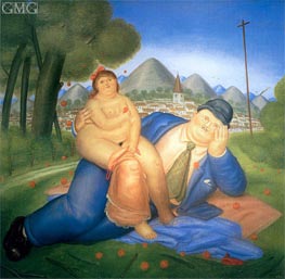 Loving Couple, 1973 von Fernando Botero | Gemälde-Reproduktion