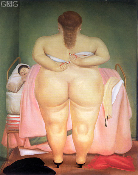 Woman Putting on her Brassiere, 1976 | Fernando Botero | Gemälde Reproduktion