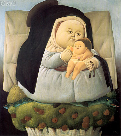 Madonna and Child, 1965 | Fernando Botero | Gemälde Reproduktion