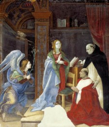 The Annunciation to Mary with Saint Thomas Aquinas and Cardinal Oliviero Carafa | Filippino Lippi | Painting Reproduction