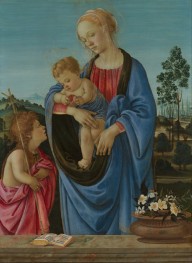 The Virgin and Child with Saint John, 1480 by Filippino Lippi | Painting Reproduction