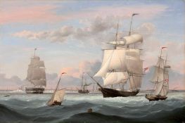 New York Harbor, 1852 by Fitz Henry Lane | Painting Reproduction