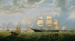 The Golden State Entering New York Harbor, 1854 by Fitz Henry Lane | Painting Reproduction