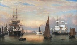 Der Hafen von Boston, 1856 von Fitz Henry Lane | Gemälde-Reproduktion