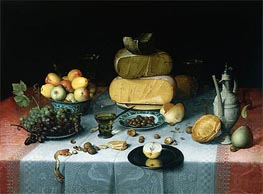 Still Life with Cheeses, c.1615/20 by Floris van Dijck | Painting Reproduction