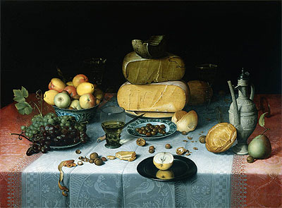 Still Life with Cheeses, c.1615/20 | Floris van Dijck | Gemälde Reproduktion