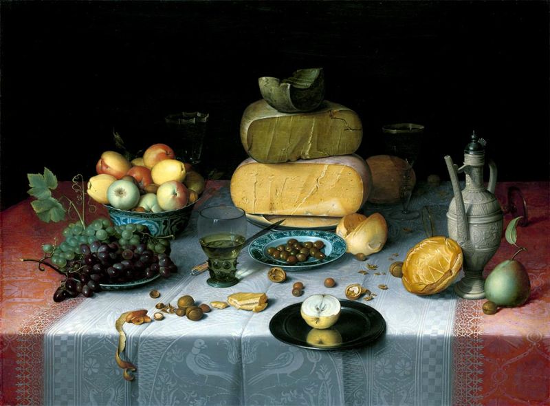 Still Life with Cheeses, c.1615/20 by Floris van Dijck | Painting Reproduction