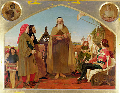 John Wycliffe Reading his Translation of the Bible to John of Gaunt, c.1847/48 | Ford Madox Brown | Painting Reproduction