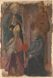Saints Augustine and Francis, a Bishop Saint, and ..., n.d. by Fra Filippo Lippi | Painting Reproduction