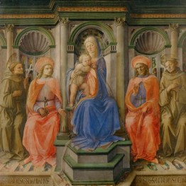 Enthroned Madonna and Child with Saints Francis ..., 1442 by Fra Filippo Lippi | Painting Reproduction