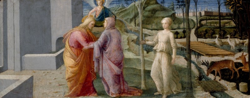 Fra Filippo Lippi | The Meeting at the Golden Gate, c.1440/45 The Meeting at the Golden Gate, c.1440/45 | Fra Filippo Lippi