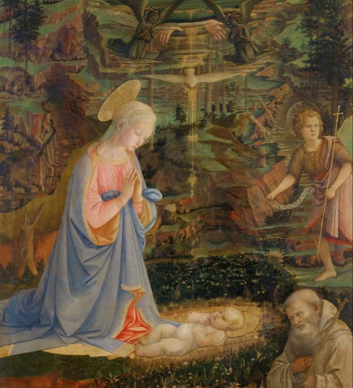 Fra Filippo Lippi | The Adoration of the Child with the Boy St. John and St. Romuald, 1463 The Adoration of the Child with the Boy St. John and St. Romuald, 1463 | Fra Filippo Lippi