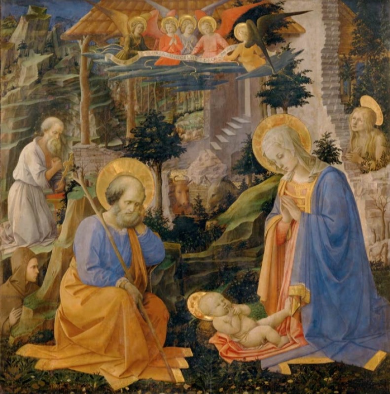 Adoration of the Child with the Saints Jerome, Magdalene and Hilarion, c.1453 | Fra Filippo Lippi