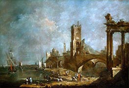 Capriccio of a Harbor | Francesco Guardi | Gemälde Reproduktion