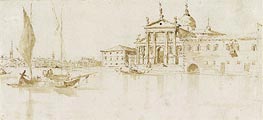 San Giorgio Maggiore, Venice; verso: Flagstaff with a Pennant, c.1765/75 von Francesco Guardi | Gemälde-Reproduktion