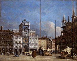 The Square at St. Mark's, Venice - A View of the Facade of the Torre dell' Orologio | Francesco Guardi | Painting Reproduction