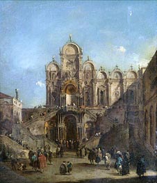 Venice, a View of the Campo San Zanipolo, 1782 by Francesco Guardi | Painting Reproduction