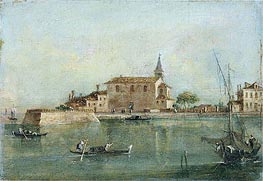 Capriccio with Buildings, a Fishing Boat and Gondolas in the Foreground, undated by Francesco Guardi | Painting Reproduction