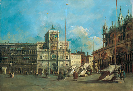 St. Mark's Square in Venice with the Clocktower, c.1770/75 | Francesco Guardi | Gemälde Reproduktion