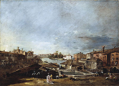 View of Dolo on the Brenta, c.1774/76 | Francesco Guardi | Painting Reproduction