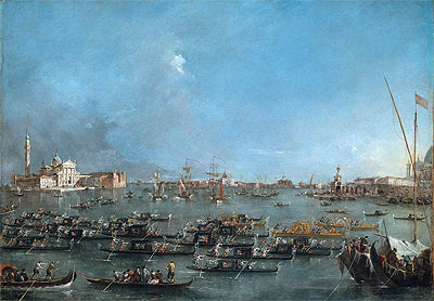 Procession of Gondolas in the Bacino di San ... | Francesco Guardi | Painting Reproduction