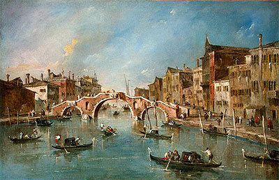 View on the Cannaregio Canal, Venice, c.1775/80 | Francesco Guardi | Painting Reproduction