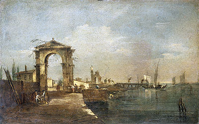 Landscape with a Wharf, Venice, undated | Francesco Guardi | Gemälde Reproduktion