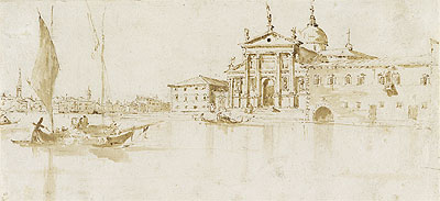 San Giorgio Maggiore, Venice; verso: Flagstaff with a Pennant | Francesco Guardi | Painting Reproduction