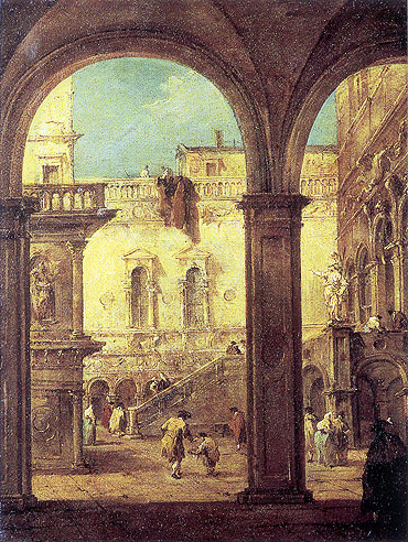 Capriccio with the courtyard of the Doge's Palace, c.1770 | Francesco Guardi | Painting Reproduction
