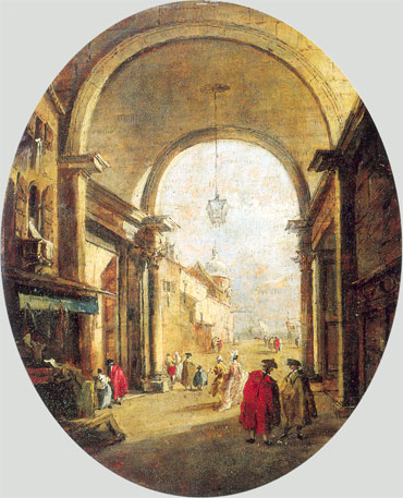 Capriccio with the Archway of the Torre dell'Orologio, a.1780 | Francesco Guardi | Painting Reproduction